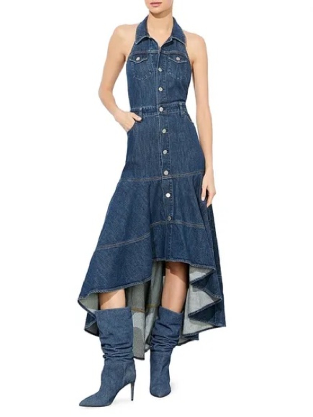 NWT Alice + Olivia Denim Maxi Dress